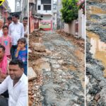 तीन दिन पहले बनी RCC सड़क तोड़ने पर फूटा लोगों का गुस्सा, BLW पहाड़ी गेट के पास धरना